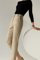 Suzette | 60% Wool Tapered Ankle Trousers