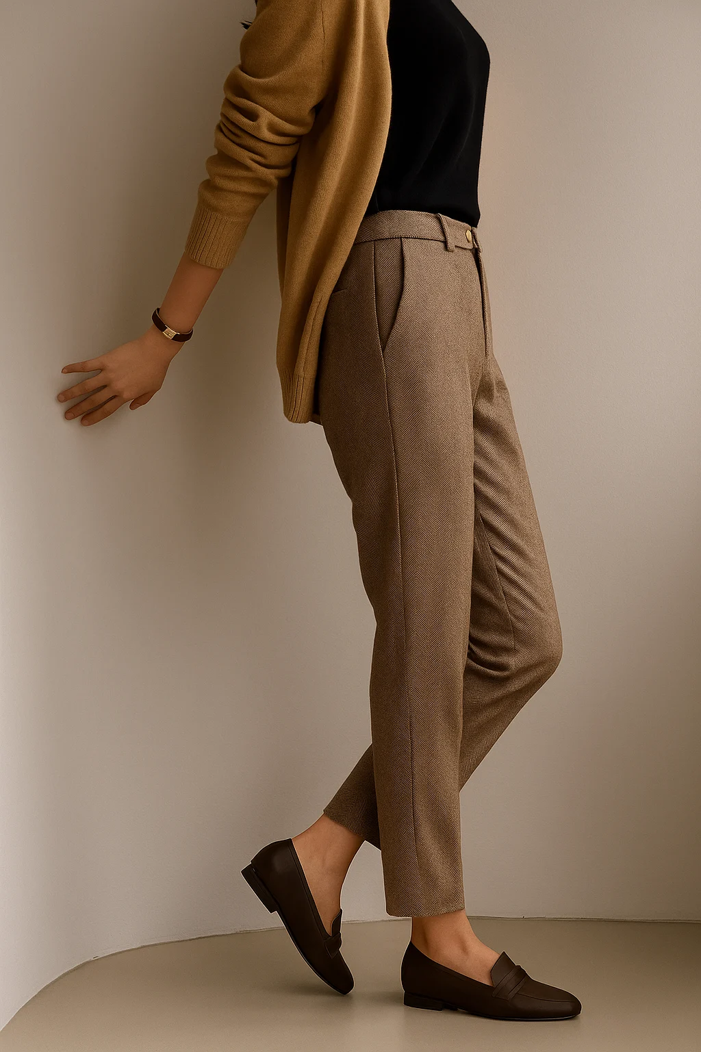 Suzette | 60% Wool Tapered Ankle Trousers