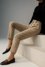 Suzette | 60% Wool Tapered Ankle Trousers