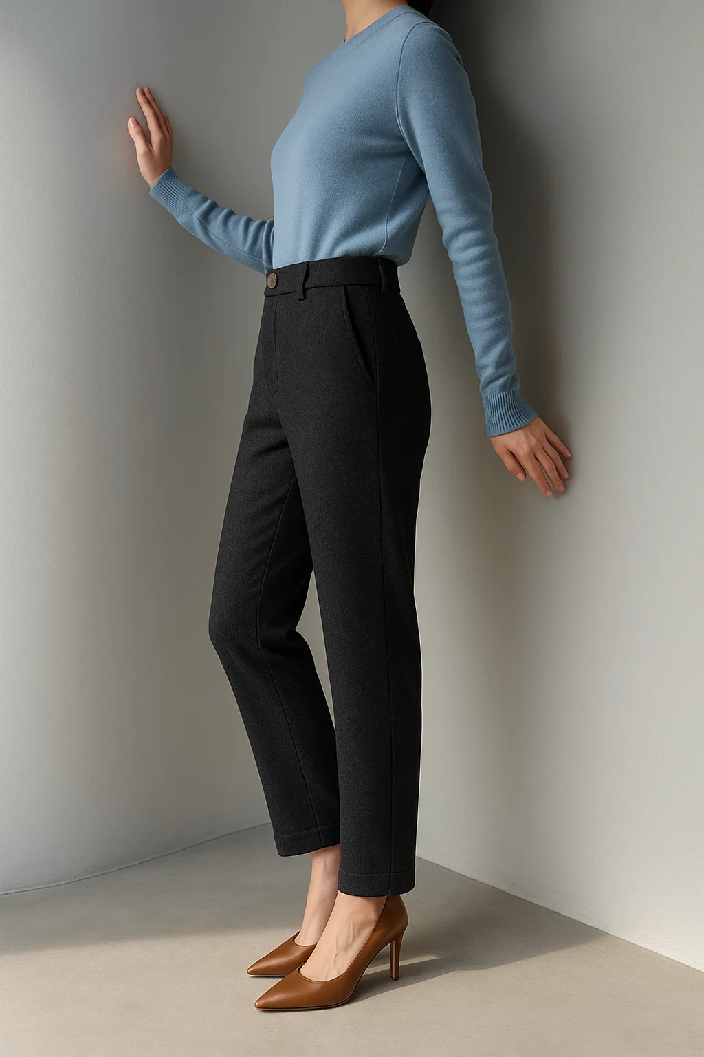 Suzette | 60% Wool Tapered Ankle Trousers