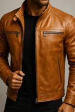 Cleophe | Natural Grain Leather Jacket