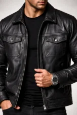 Elphege | Four Pocket Leather Zip Jacket