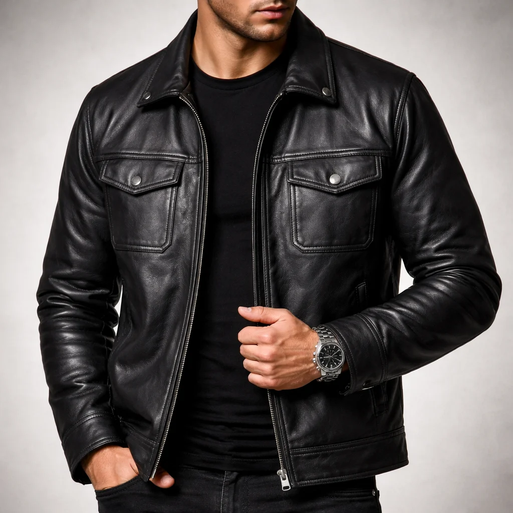 Elphege | Four Pocket Leather Zip Jacket