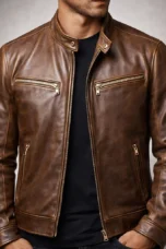 Bruno | Cotton Lined Leather Biker