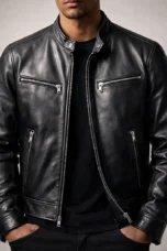 Bruno | Cotton Lined Leather Biker