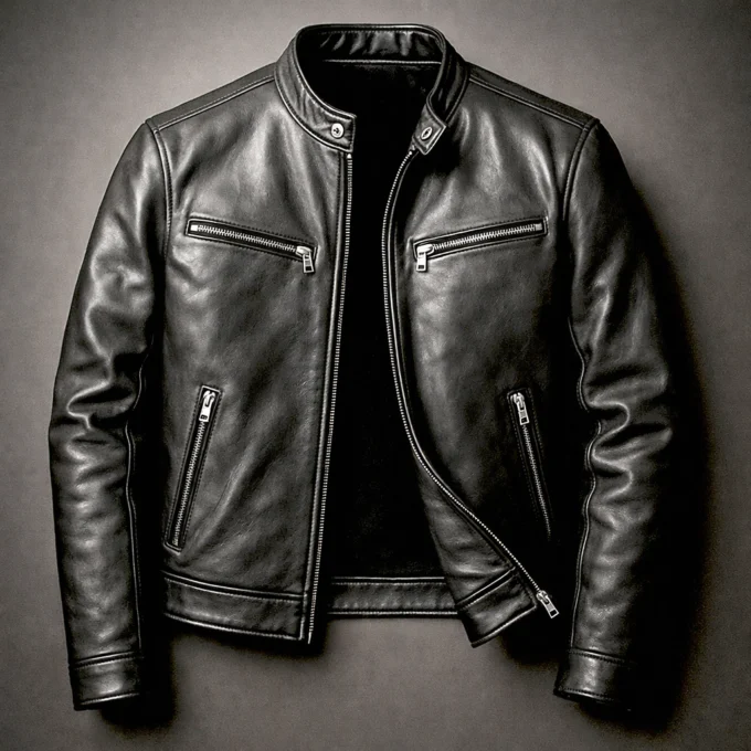 Bruno | Cotton Lined Leather Biker