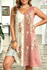 Heloise | Printed V Neck Maxi Dress