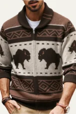 Clovis | Buffalo Check Zip Cardigan