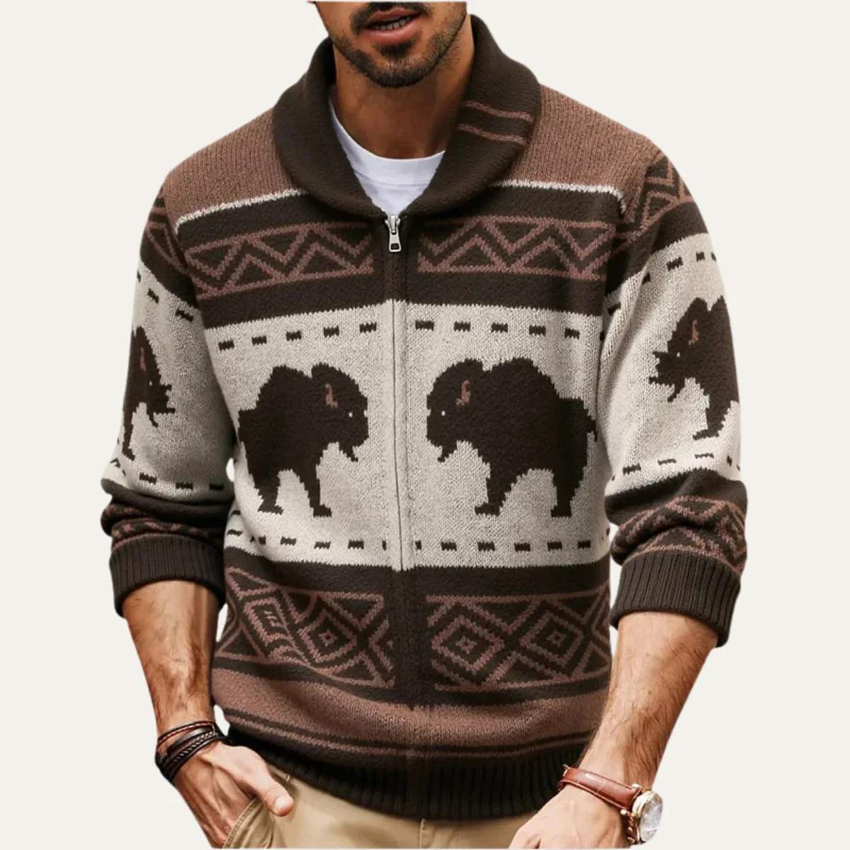 Clovis | Buffalo Check Zip Cardigan