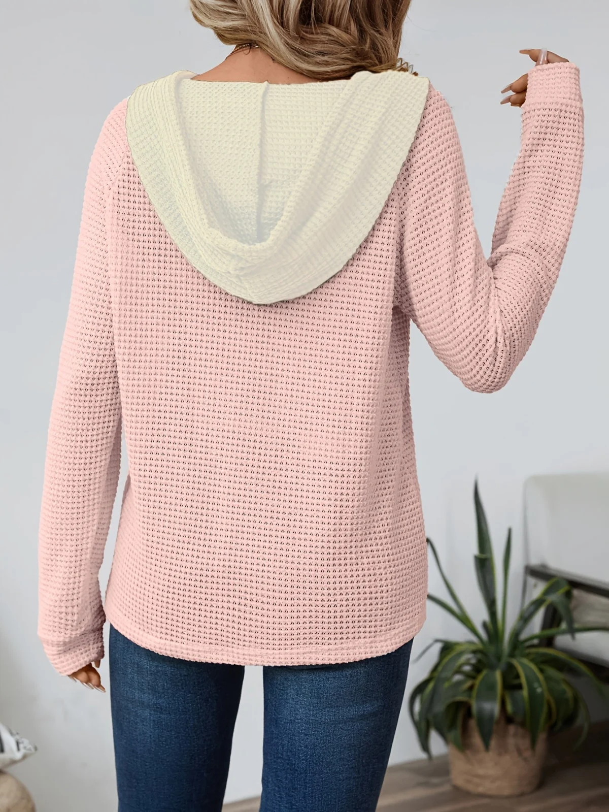 Octavia | Hooded Button-Neck Sweatshirt