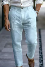 Rolande | Cotton-Linen Ankle Trousers