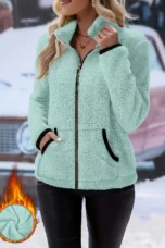Juliette | Plush Zip Coat, Two Deep Pockets