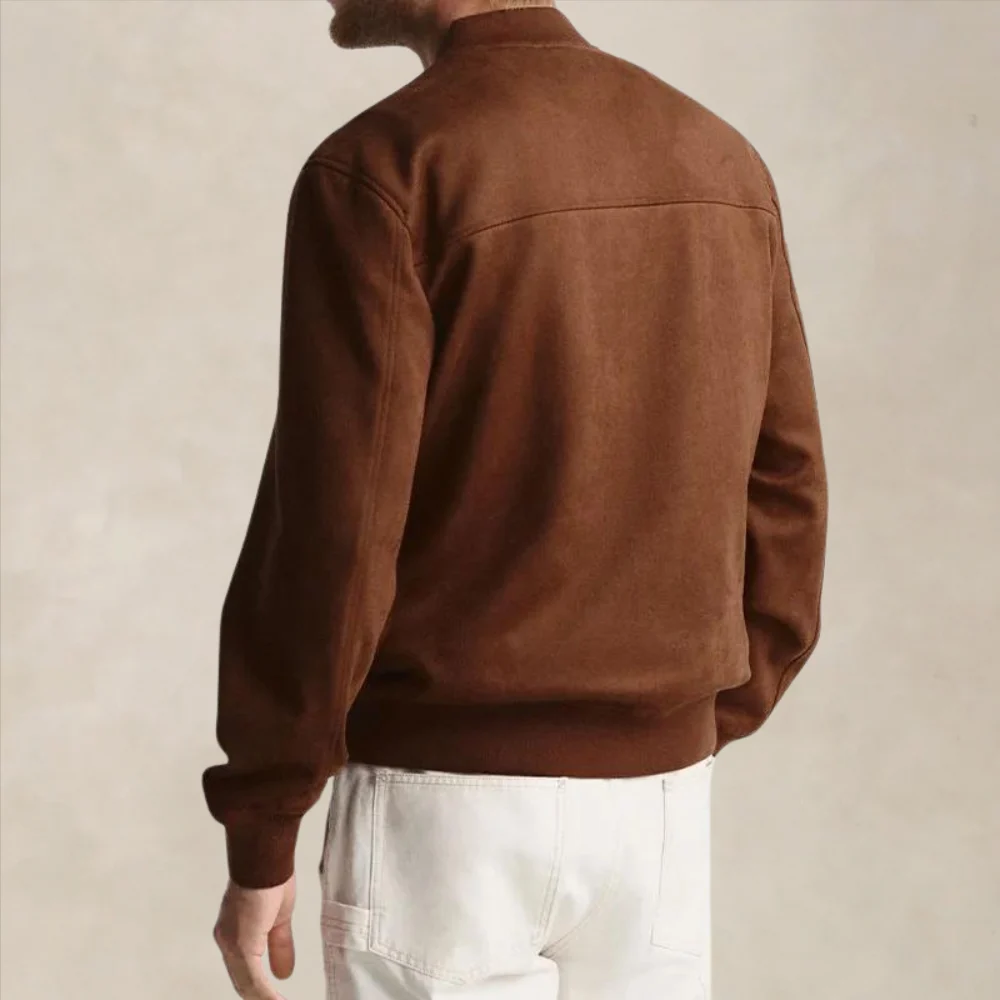 Damien | Brushed Cotton Zip Front Jacket
