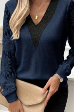 Veronique | Lace Panel Lantern Top