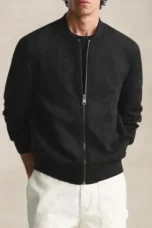 Damien | Brushed Cotton Zip Front Jacket