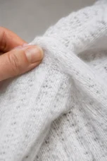 Paulina - Women's Long Sleeve Hoodie Pullover fabric texture close-up