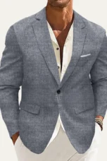 Anne-Marie | Single Breasted Linen Blazer