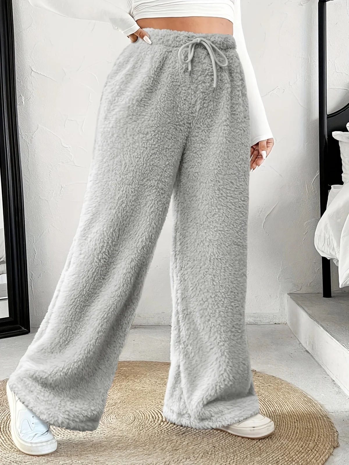 Rosanie | Reversible Plush Palazzo Trousers