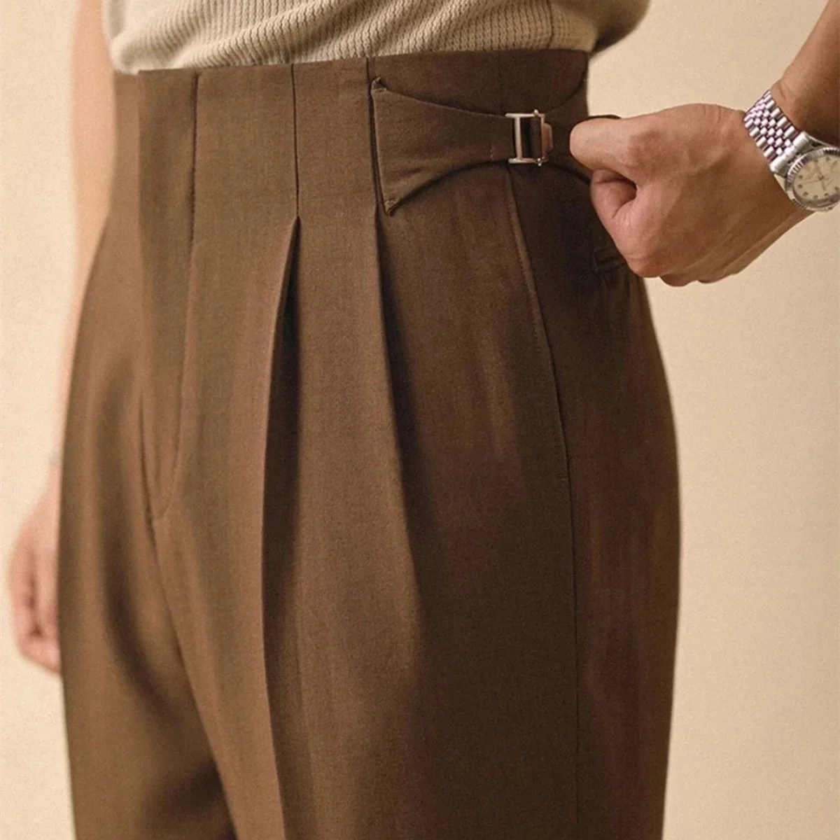 Nathalie | High Waist Straight Trousers