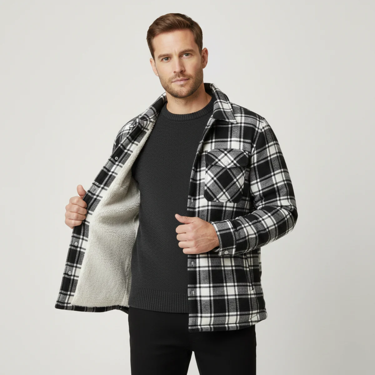 Lambert | Fleece Lined Plaid Work Jacket
