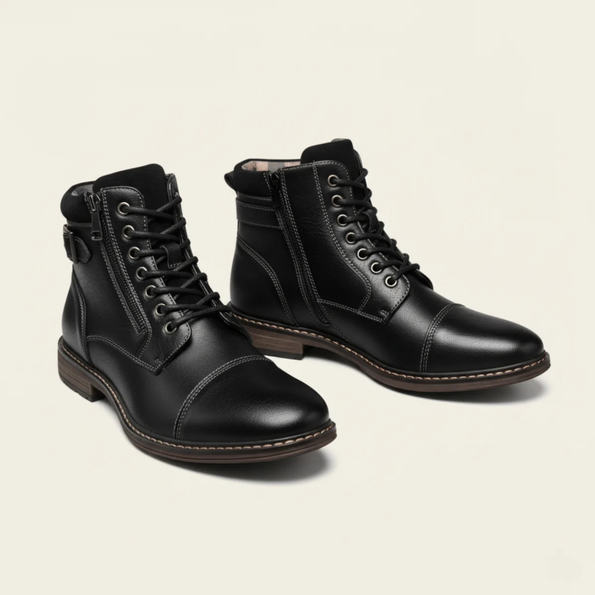 Achille | Cap Toe Leather Ankle Boot