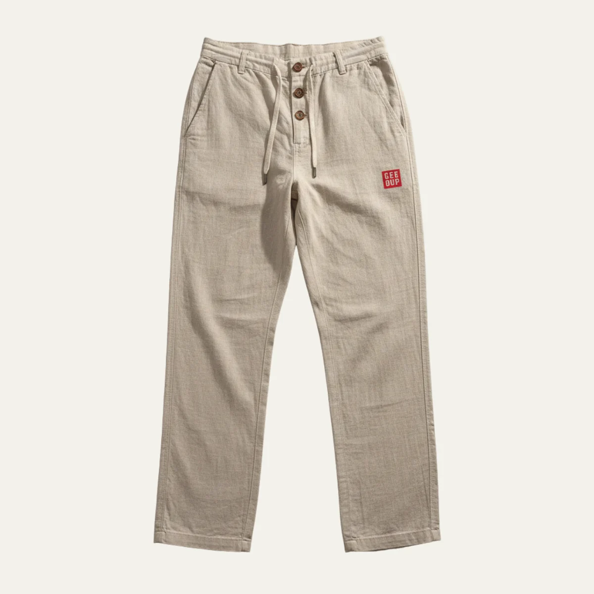 Yolande | Straight Leg Cotton-Linen Trousers