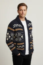 Urgel | Geometric Wool Blend Cardigan
