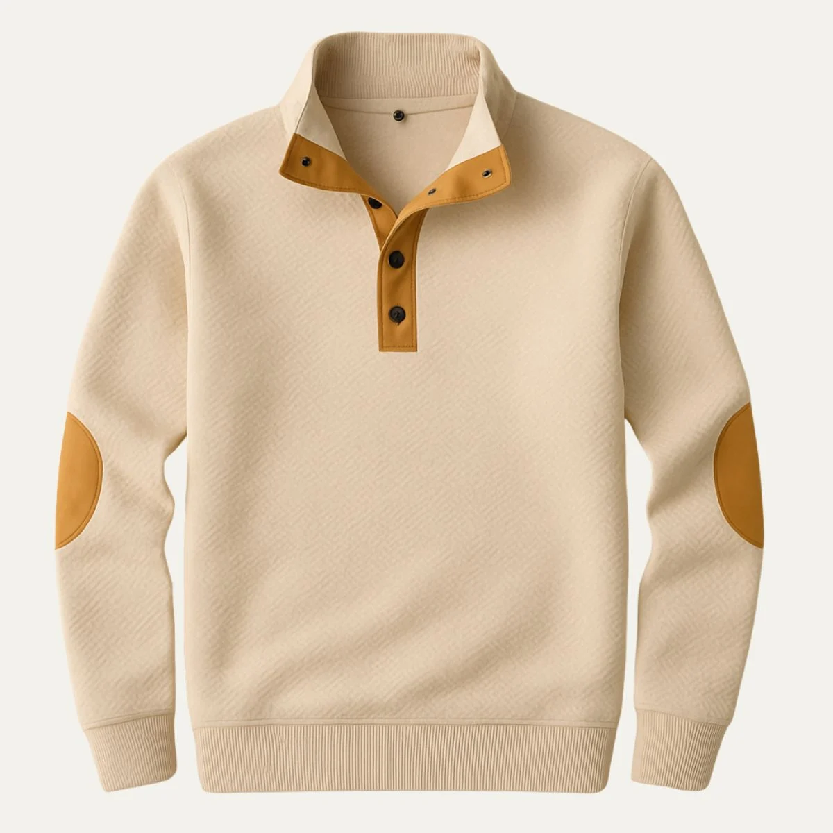 Landry | Leather Elbow Merino Zip Knit
