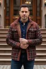 Honore | Plush Lined Plaid Shirt Jacket