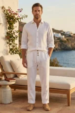 Alban | Straight Leg Cotton Trousers