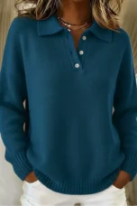 Stella | Polo Collar Knit Sweater