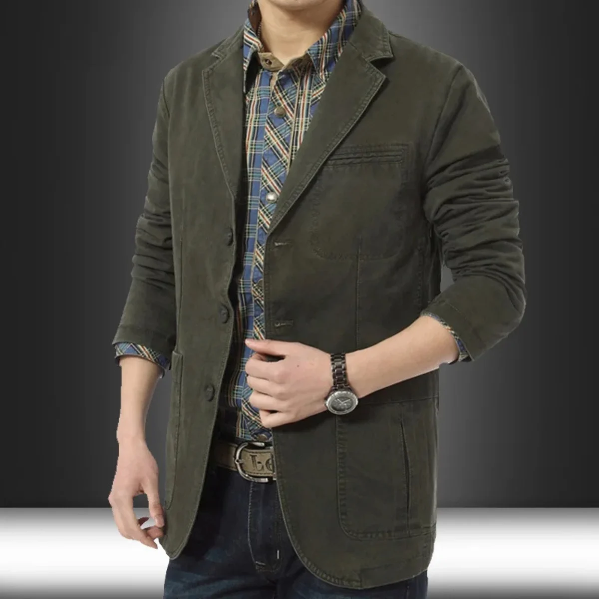 Marcel | Three-Button Cotton Blend Blazer