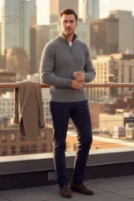 Cesaire | 100% Cotton Cable Quarter Zip