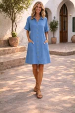 Patricia | Washed Linen Shirt Dress