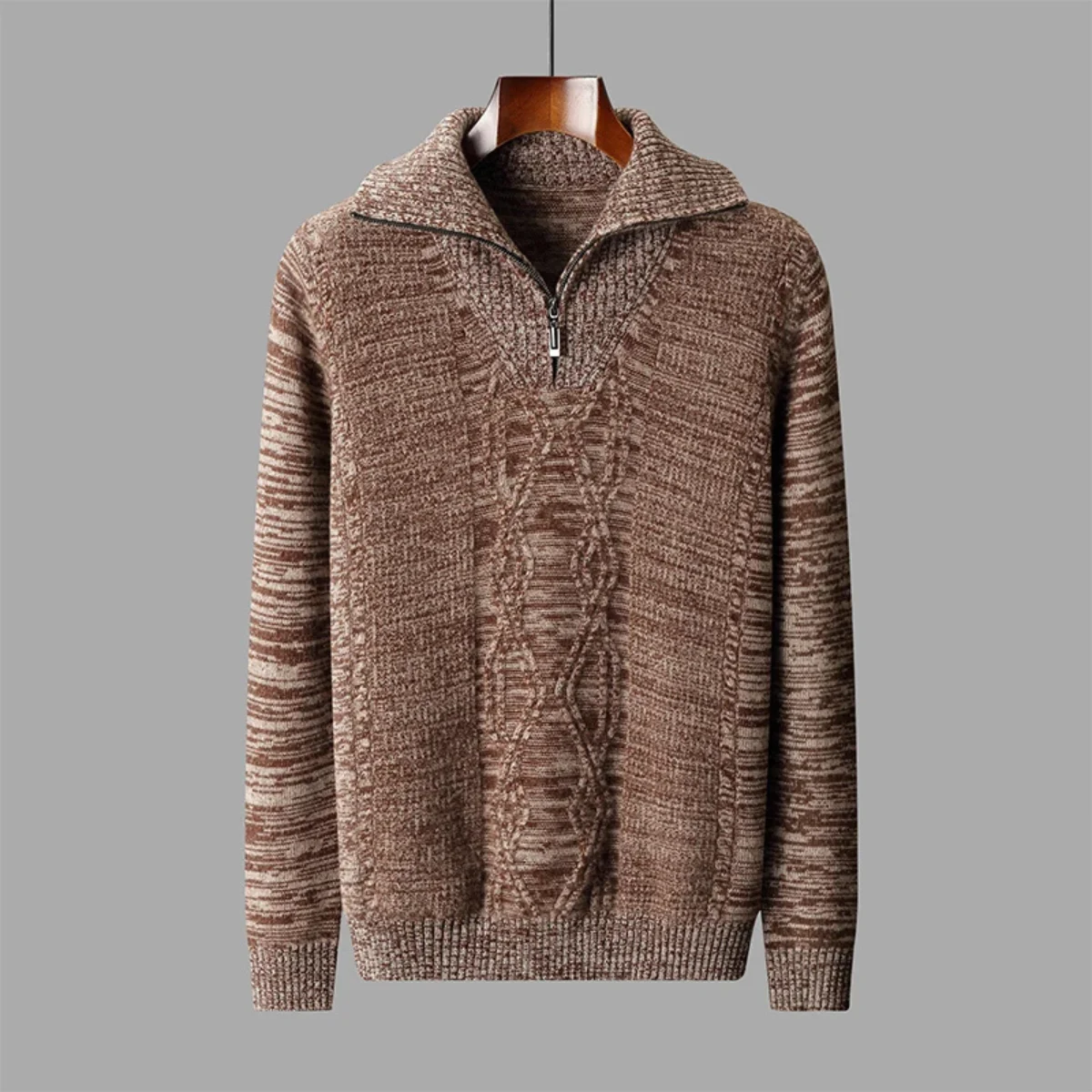 Jean-Baptiste | Cable Knit Half Zip Sweater