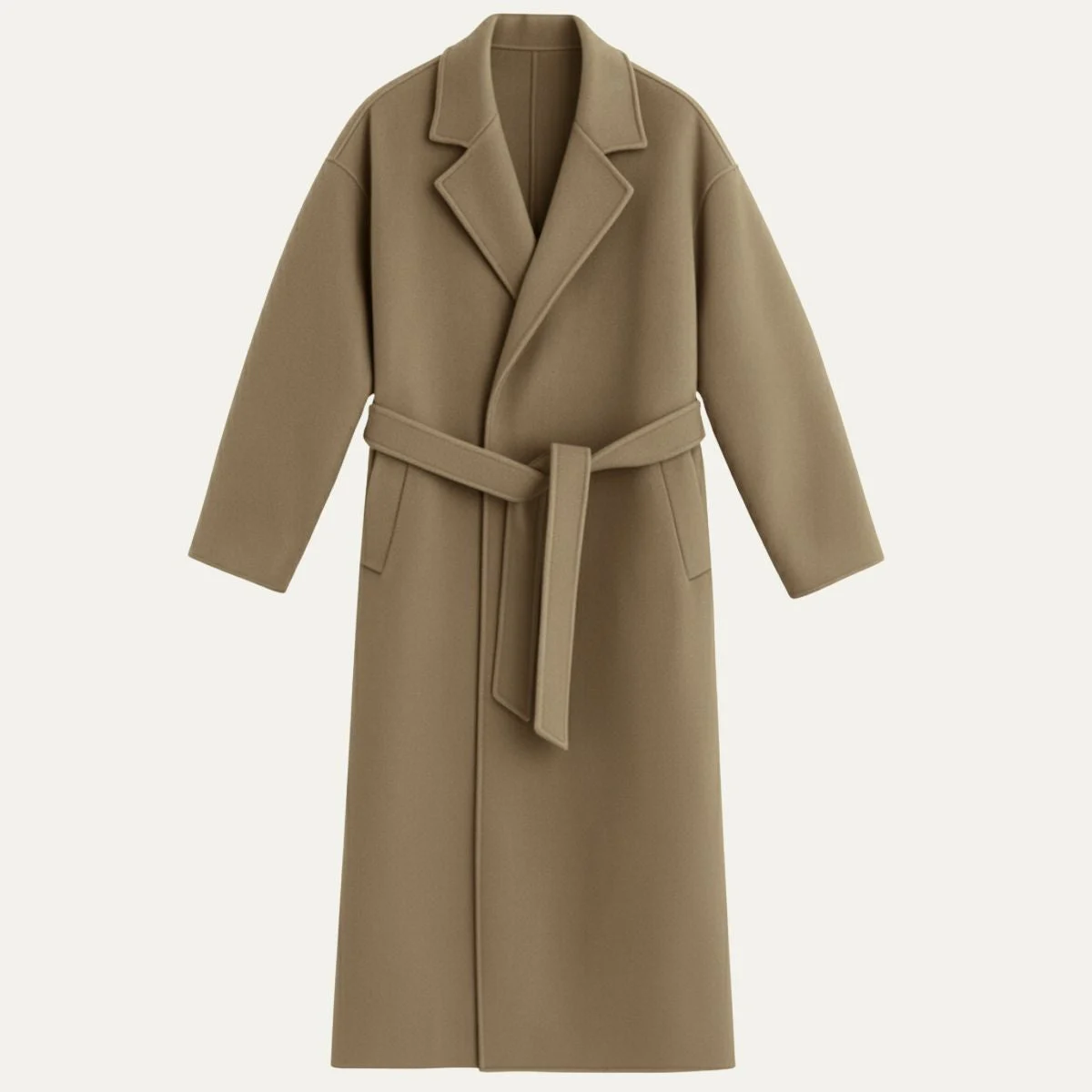 Didier | Wool Blend Belted Wrap Coat