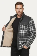 Honore | Plush Lined Plaid Shirt Jacket