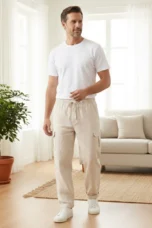 Jeannine | Cotton-Linen Cargo Trousers