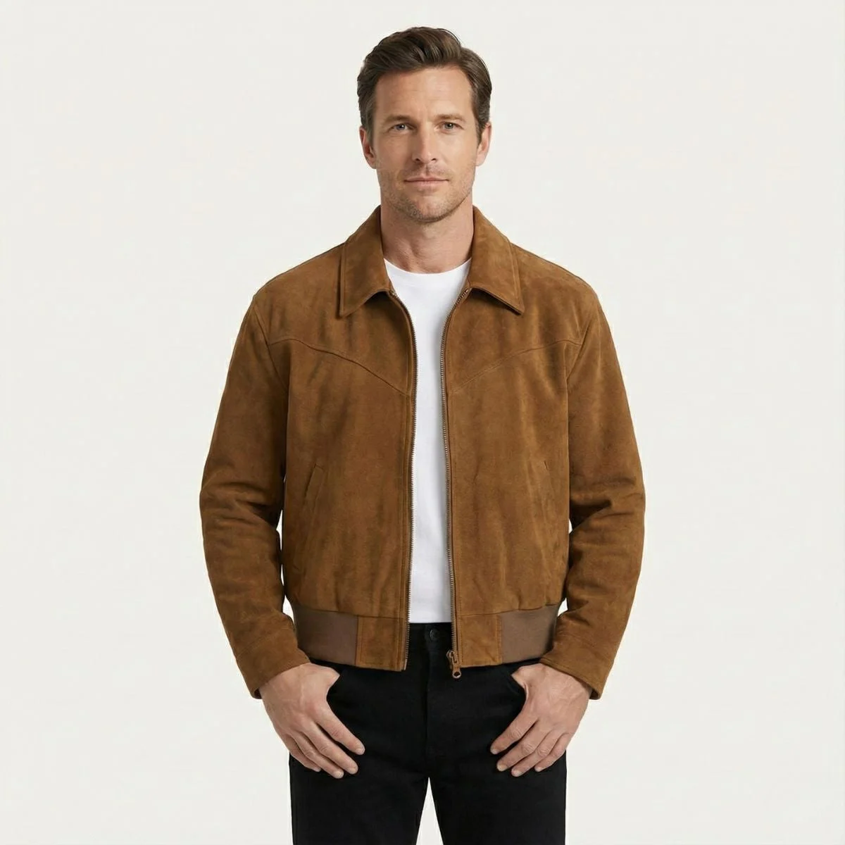 Odilon | Suede Leather Bomber Jacket