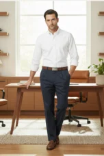 Radegonde | Double Pleat Straight Trousers