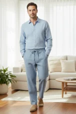 Germain | Cotton Linen Drawstring Trousers