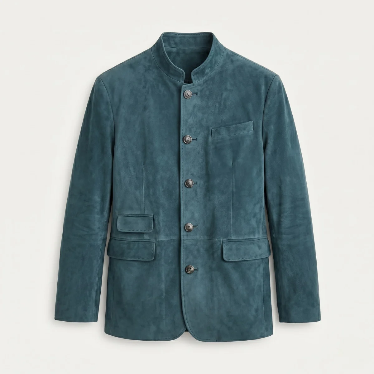 Rene | Suede Stand Collar Blazer