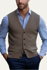 Esdras | Button Front Wool Knit Vest
