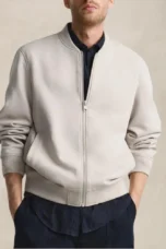 Damien | Brushed Cotton Zip Front Jacket