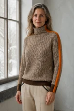 Elara | Turtleneck with Contrasting Stripes editorial product photograph