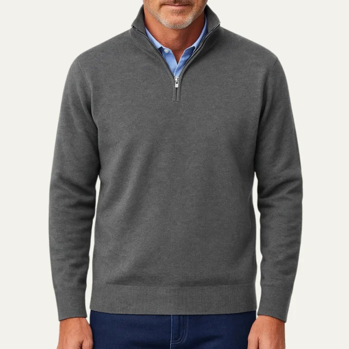 Geoffroy | Fine Gauge Quarter Zip Knit