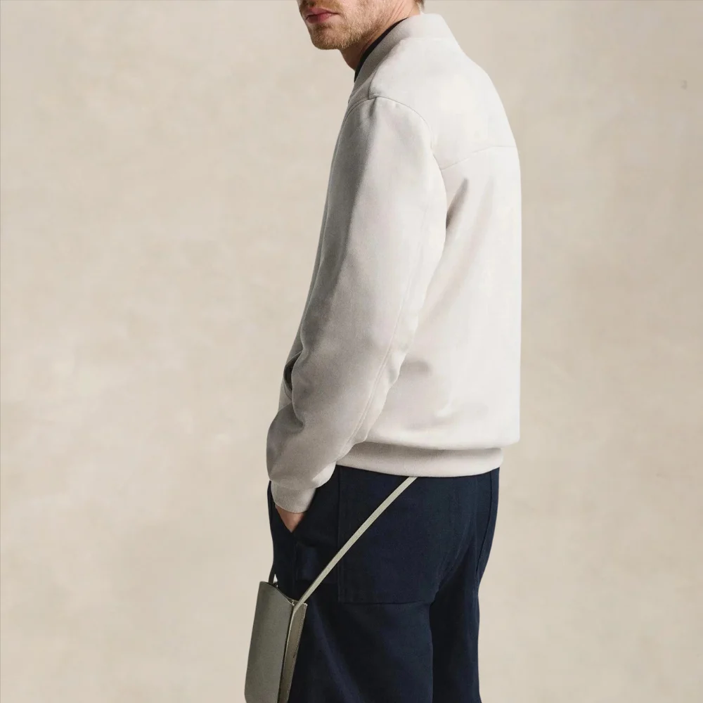 Damien | Brushed Cotton Zip Front Jacket