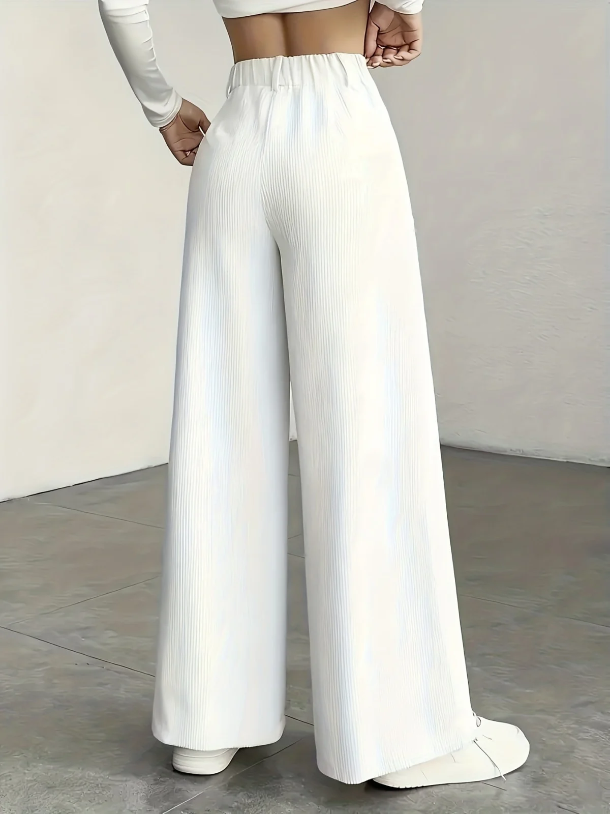 Guylaine | High Waist Corduroy Wide Leg Pants