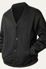 Guillaume | Diamond Cable V Neck Cardigan