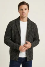 Simeon | Heavy Cable Shawl Cardigan